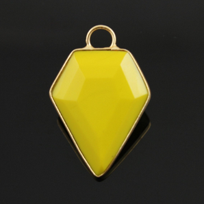 Yellow Turquoise Faceted Arrow Head Bezel, (BZC9019/YTURQ) - Beadspoint