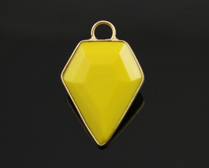 Yellow Turquoise Faceted Arrow Head Bezel, (BZC9019/YTURQ) - Beadspoint