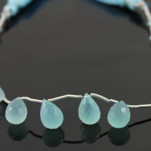 Aqua Chalcedony Faceted Tear Drops, (CHAL/AQUA/TR/6x9 - 7x11) - Beadspoint