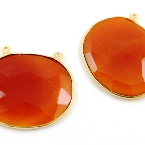 Carnelian Fancy Faceted Bezel , (BZCT8004) - Beadspoint