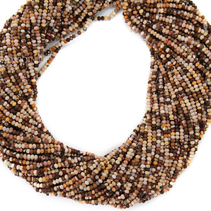 Unakite Roundel Micro Faceted Rondelle Beads, (UNKTE-2.5FRNDL) - Beadspoint