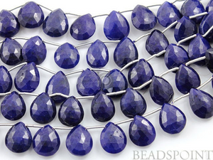 Sapphire Faceted Pear Drops, 4 Pieces ,(4DSP10x13FPEAR) - Beadspoint