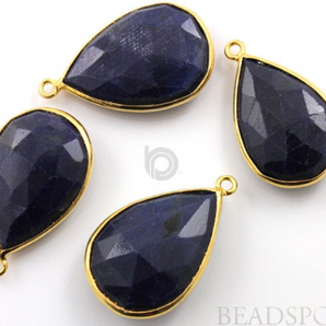 Dyed Sapphire Faceted Pear Bezel, (BZC8002-E) - Beadspoint