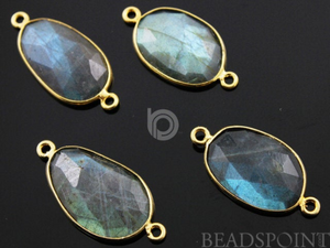 Labradorite Faceted Oval Connector,(LABC020-C) - Beadspoint