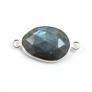 Labradorite Faceted Bezel Connector, (LABZC1044) - Beadspoint