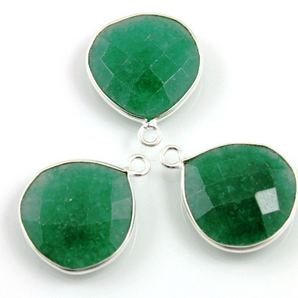 Dyed Emerald Faceted Heart Shape Bezel, (BZCT4005-B) - Beadspoint