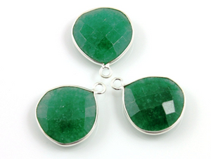 Dyed Emerald Faceted Heart Shape Bezel, (BZCT4005-B) - Beadspoint