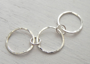 Sterling Silver Hammered Rings Connector, ( SS/906/10) - Beadspoint