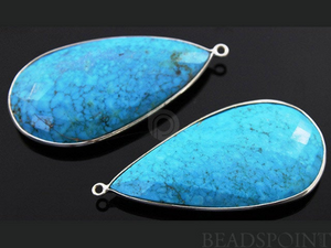 Turquoise large 1.5 Inch Pear Bezel Focal drop, (SSBZC8009) - Beadspoint