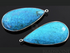 Turquoise large 1.5 Inch Pear Bezel Focal drop, (SSBZC8009)