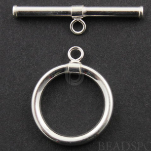 Sterling Silver Round Toggle Clasp, (SS/1087) - Beadspoint