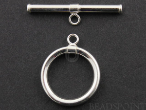 Sterling Silver Round Toggle Clasp, (SS/1087) - Beadspoint