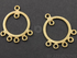 Gold Vermeil Over Sterling Silver Brushed Round Earrings, 1 Pair (VM/6628/20)