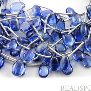 Kyanite Smooth Polished Pear Drops, 4 Pieces, (4KYN6x8SPEAR) - Beadspoint