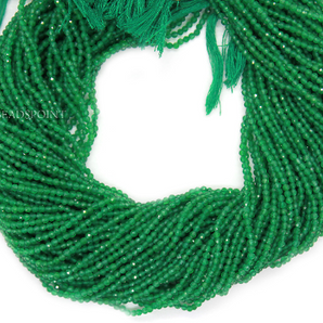 Green Onyx Faceted Rondelle Beads, (GONYX-2.5FRNDL) - Beadspoint