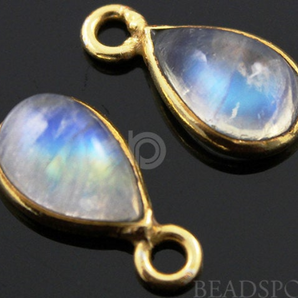 Rainbow Moonstone Faceted Baby Pear Bezel, (RNM7x14) - Beadspoint