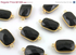 Black Onyx Chalcedony Faceted Chicklet Connector, (BZCT7401)