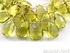Lemon Topaz Large Flat Pear Drops Gemstone, (2LTZLRGpear)