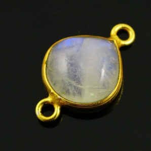 Rainbow Moonstone Bezel Connector, (RNMC569) - Beadspoint