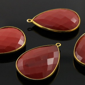 Red Onyx Pear Shape Bezel, (BZC7323) - Beadspoint