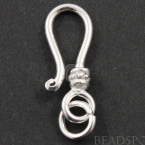 Sterling Silver Fancy Hook Clasp w/ Ring, (BR/6426) - Beadspoint