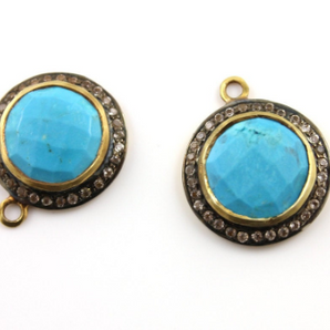 Turquoise w/ White Sapphire, (A-208/TURQ) - Beadspoint