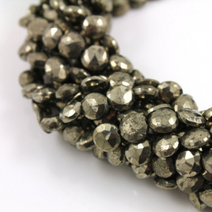 Pyrite Faceted Coin Beads, (PYR/COIN/7mm) - Beadspoint