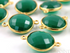 Green Onyx Faceted Coin Connector, (BZC7227)