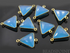 Apatite Blue Chalcedony Faceted Triangle Connector,(BZC7580)