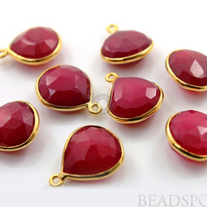 Blood Red Chalcedony Faceted heart Bezel (BZC6089) - Beadspoint