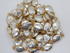 Silver Pyrite Oval Faceted Bezel Chain in Yellow Gold, 18x14 mm,  (BC-SPY-274)