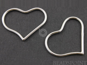 Sterling Silver Heart Component,  (SS/688/29X22) - Beadspoint