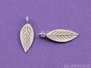 Thai Hill Tribe Flat Leaf Shaped Charm, (8104-TH) - Beadspoint