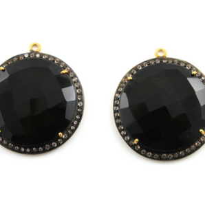 Black Onyx w/ White Sapphire,(A-208/BNX) - Beadspoint