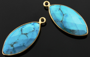Turquoise Faceted Marquise Bezel, (BZC7098) - Beadspoint