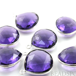 Amethyst Faceted Heart Bezel, (SSBZ7038) - Beadspoint