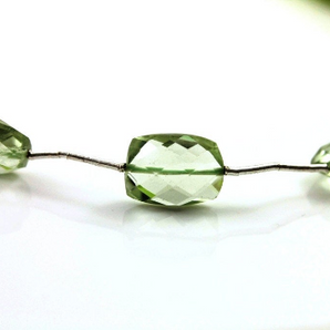 Natural green amethyst faceted drop, 8x10-9x12mm, (AMG/CHK/ 8x10-9x12) - Beadspoint