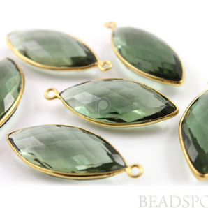 Green Amethyst Faceted Marquise Bezel,(BZC7210) - Beadspoint