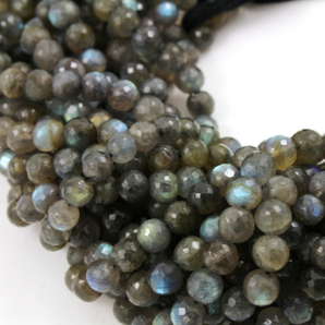 Labradorite Faceted Round Beads, (LAB/FRND/7-8) - Beadspoint