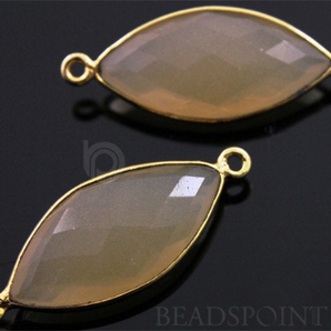 Sand Chalcedony Faceted Marquise Bezel ,(BZC3012) - Beadspoint