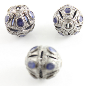 Pave Diamond Sapphire Bead, (DBD-271) - Beadspoint