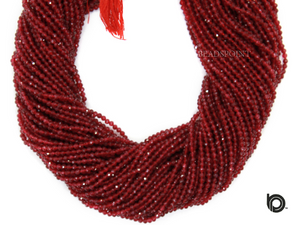 Dyed Ruby Micro Faceted Rondelle Beads (DRBY-2.5FRNDL) - Beadspoint