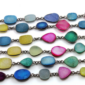 Druzy Multi Color Fancy Cut Chain, (BC-DZY-71) - Beadspoint