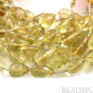 Lemon Topaz Faceted Straight Long Drilled Drops, (LTZ10x15Tearld) - Beadspoint