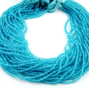 Blue Topaz Faceted Rondelle Beads, (TPZB/FRNDL/3 ) - Beadspoint