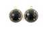Genuine Black Onyx w/ White Sapphire Pendant, (BNXWTZ-A202)