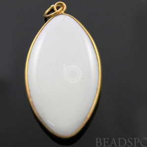 White Onyx Faceted Marquise Bezel, (WNX001) - Beadspoint