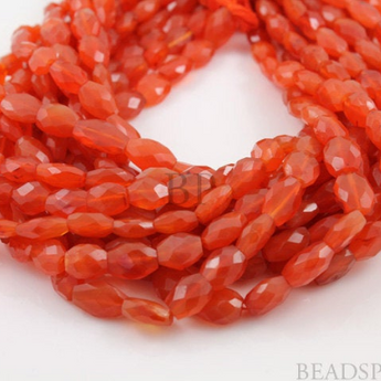 Carnelian Faceted Ovals Beads,  (CAR8x10Foval) - Beadspoint