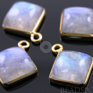 Rainbow Moonstone Smooth Cushion Bezel,(RNM8x8) - Beadspoint