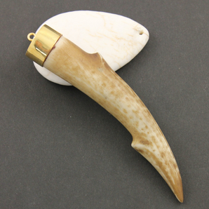 Wood Pendant Antler Tusk Pendant, (HRN-3000) - Beadspoint